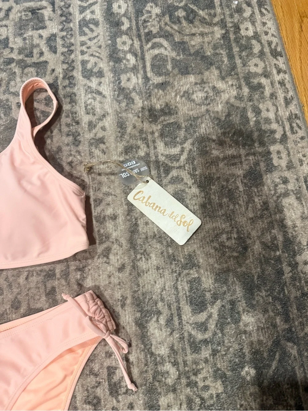 NWT Cabana del Sol Blush Pink Bikini Set Size Large